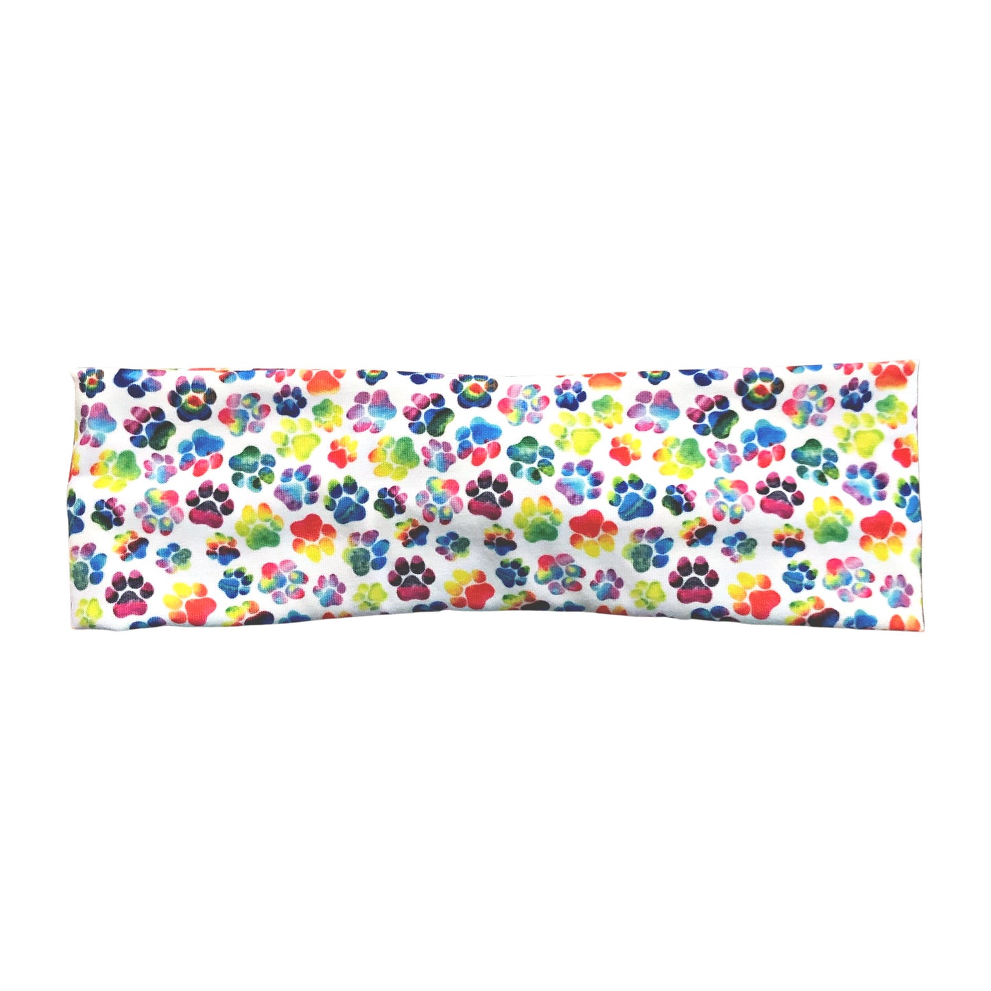 White Rainbow Paw Print Headband