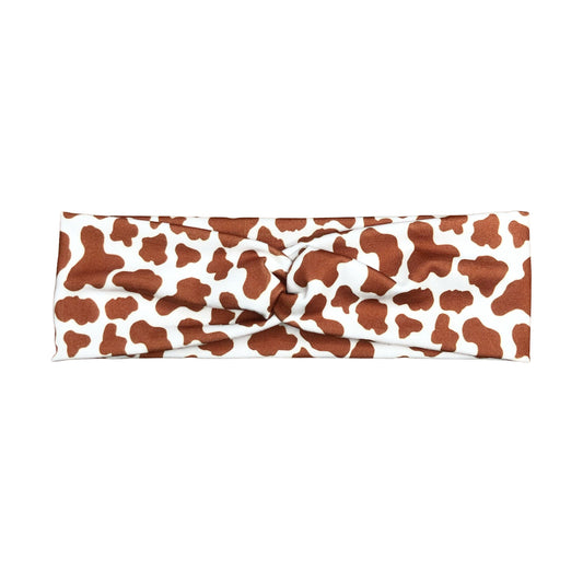 Brown Cow Print Headband for Women