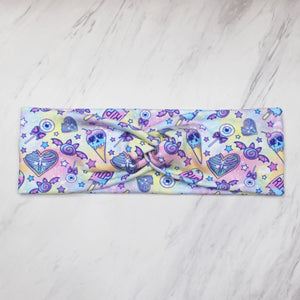 Pastel Halloween Candy Print Headband for Women, Super Soft Collection