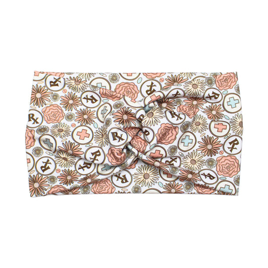 Wide Retro Pharmacist Print Headband for Women, Super Soft Collection