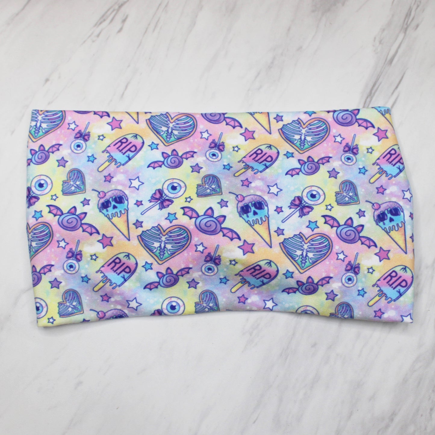 Wide Pastel Halloween Candy Print Headband for Women, Super Soft Collection