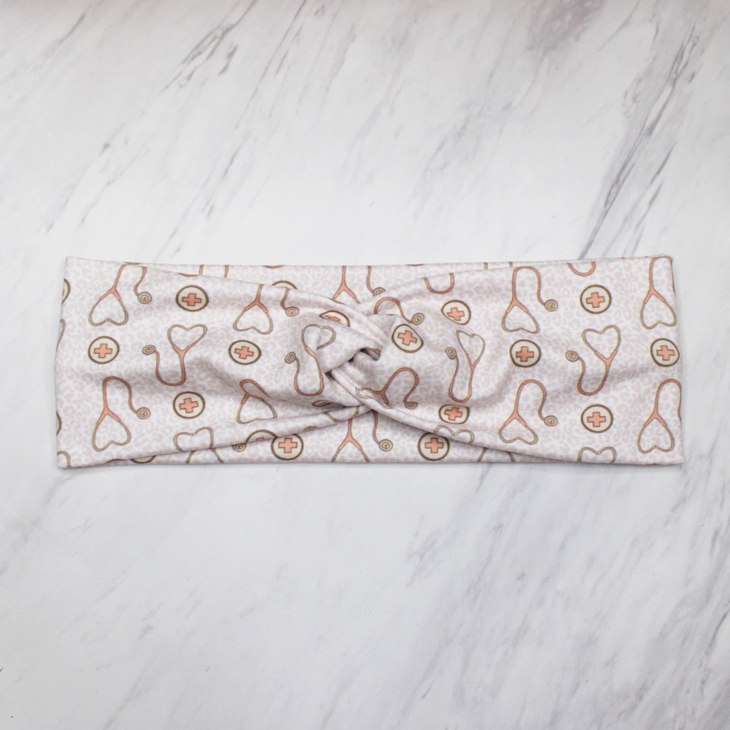 Retro Nurse Print Headbands for Women, Muted Earth Tones, Super Soft Collection