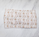 Wide Retro Nurse Print Headbands for Women, Muted Earth Tones, Super Soft Collection