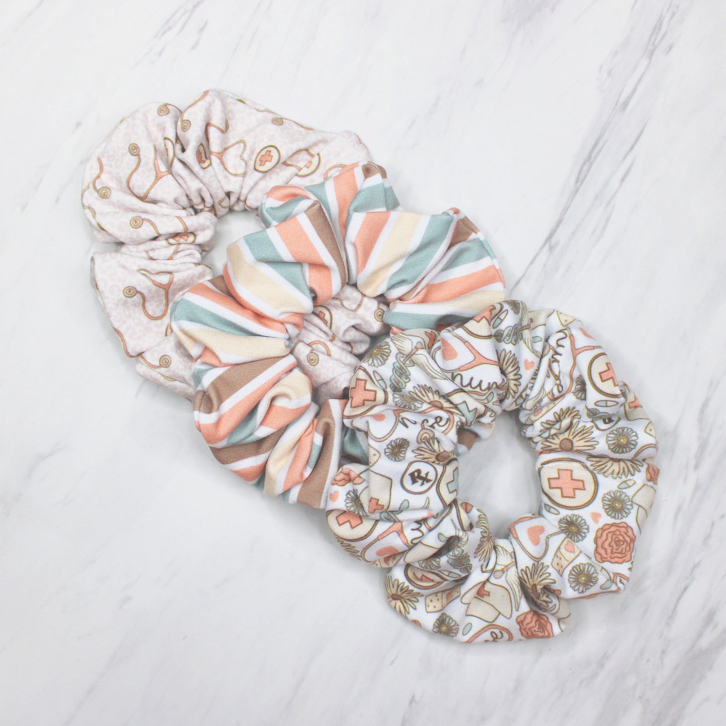 Retro Nurse Print Headbands for Women, Muted Earth Tones, Super Soft Collection