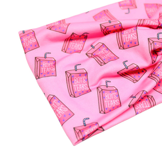 Wide Funny Juice Box Print Headband for Women, Boys Tears