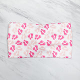 Wide Pink and White Baby Footprint NICU Headband for Women