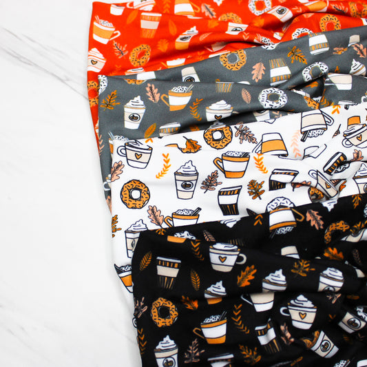 Wide Fall Pumpkin Spice Coffee Headband for Women, Super Soft Collection