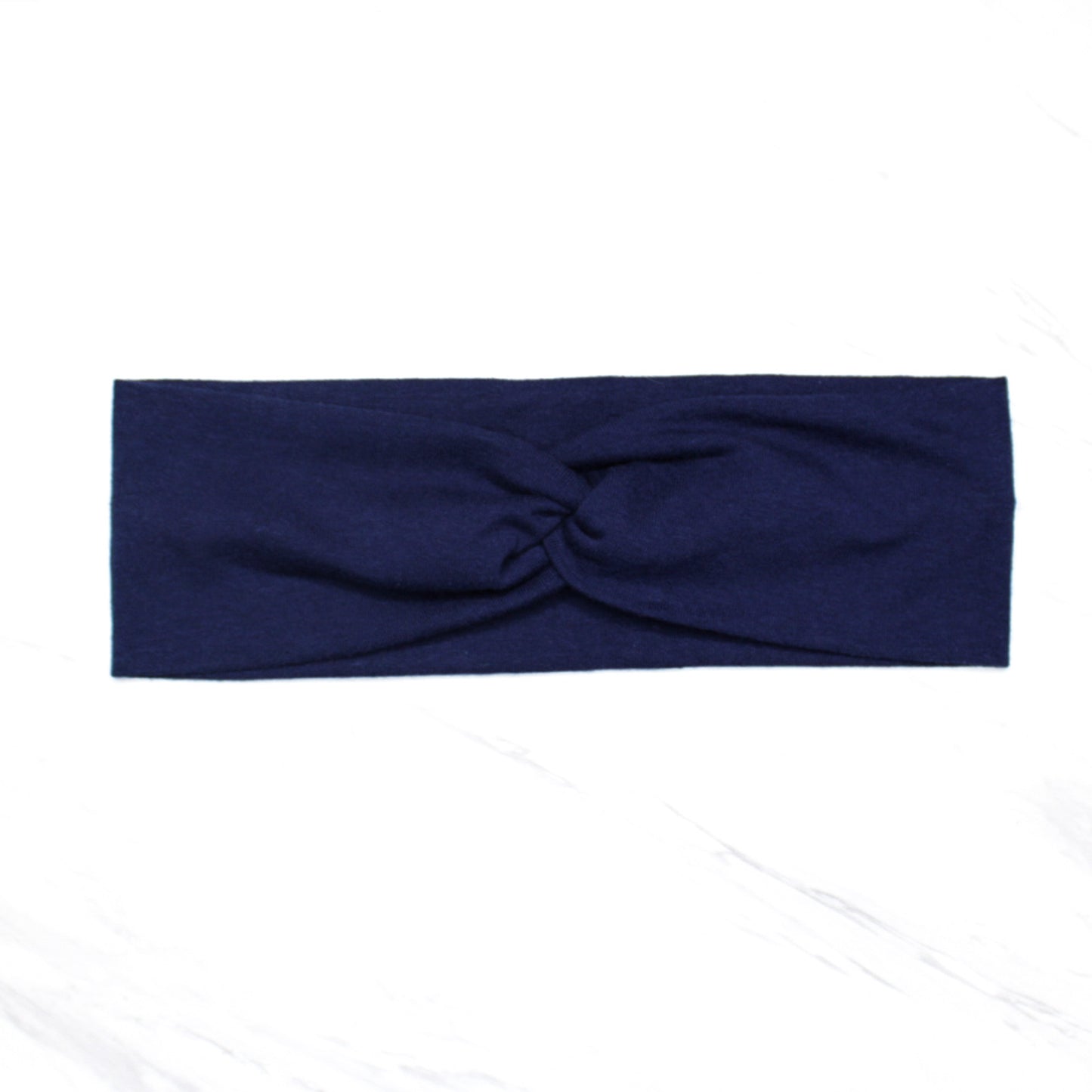 Blue Solid Twist Headband, Cotton Spandex