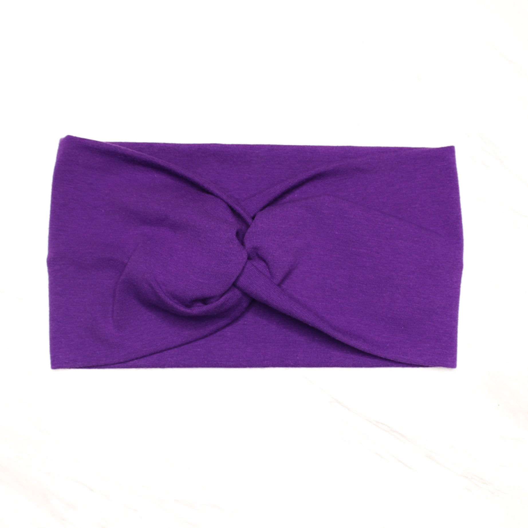 Wide Solid Purple Headband, Cotton Spandex