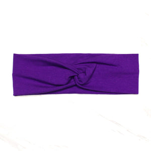 Solid Purple Headband, Cotton Spandex