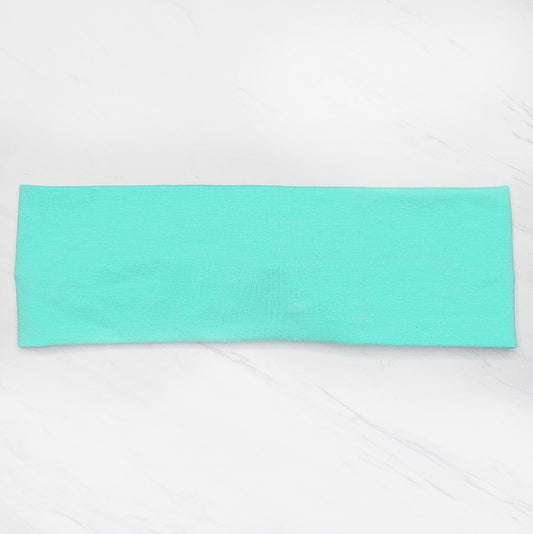 Solid Mint Green Headband, Cotton Spandex