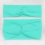Wide Solid Turquoise Headband, Cotton Spandex