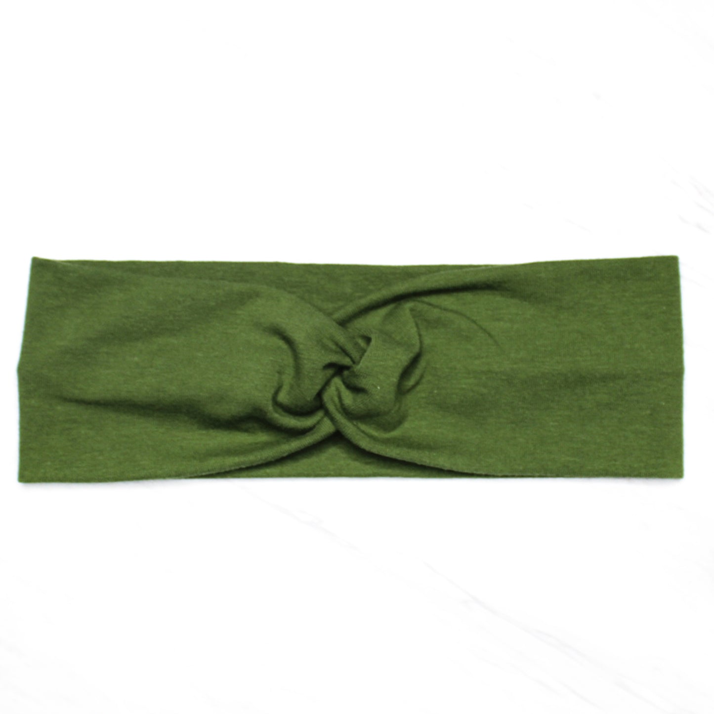 Green Solid Twist Cotton Headband for Women