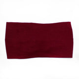 Wide Solid Burgundy Twist Headband, Cotton Spandex