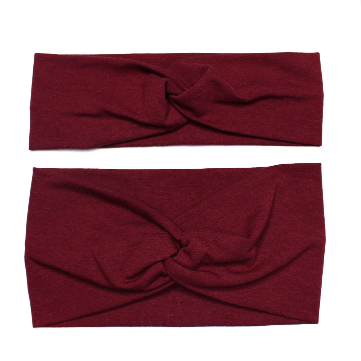 Solid Burgundy Twist Headband, Cotton Spandex