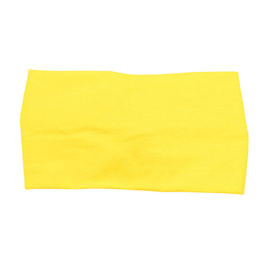 Wide Solid Yellow Headband, Cotton Spandex