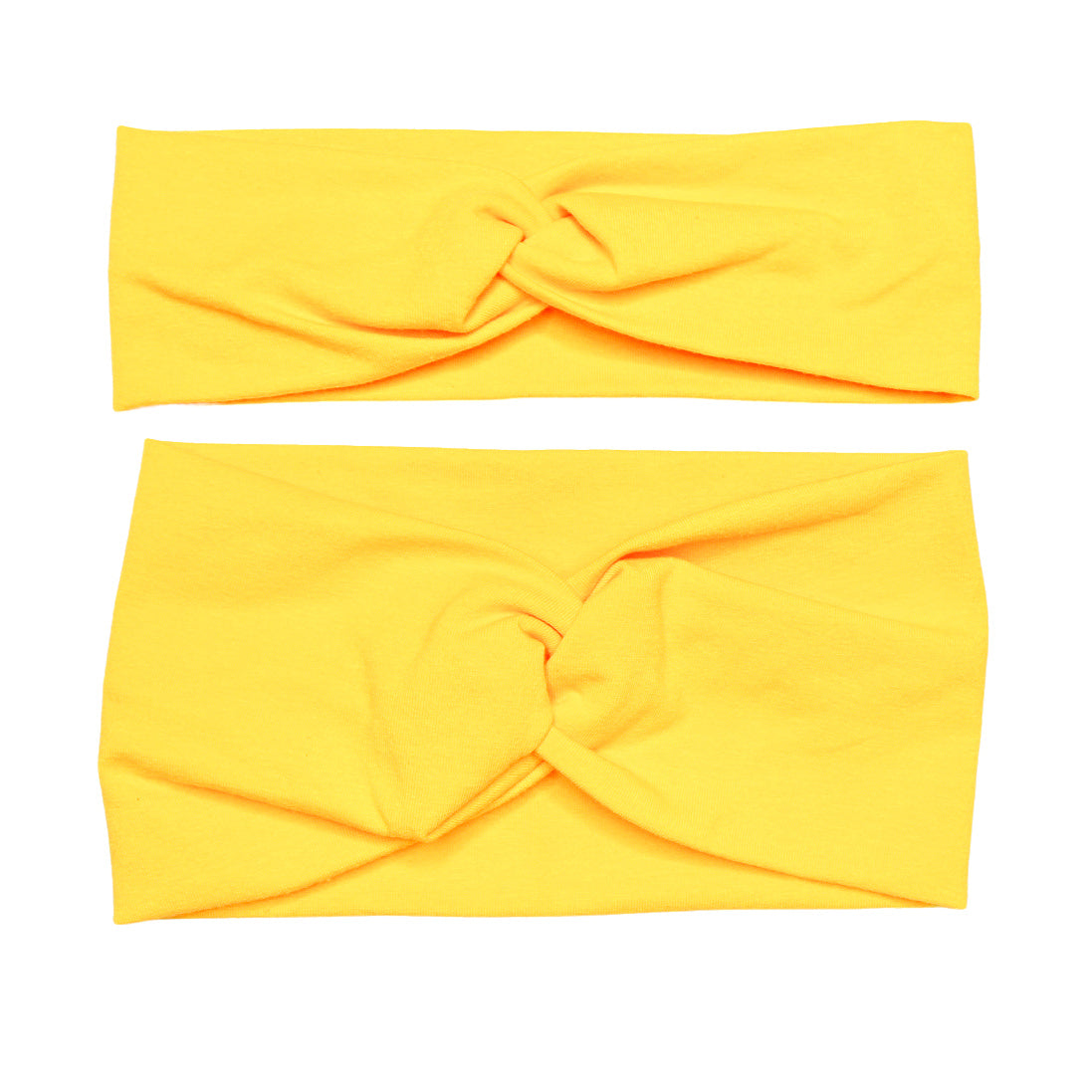 Wide Solid Yellow Headband, Cotton Spandex