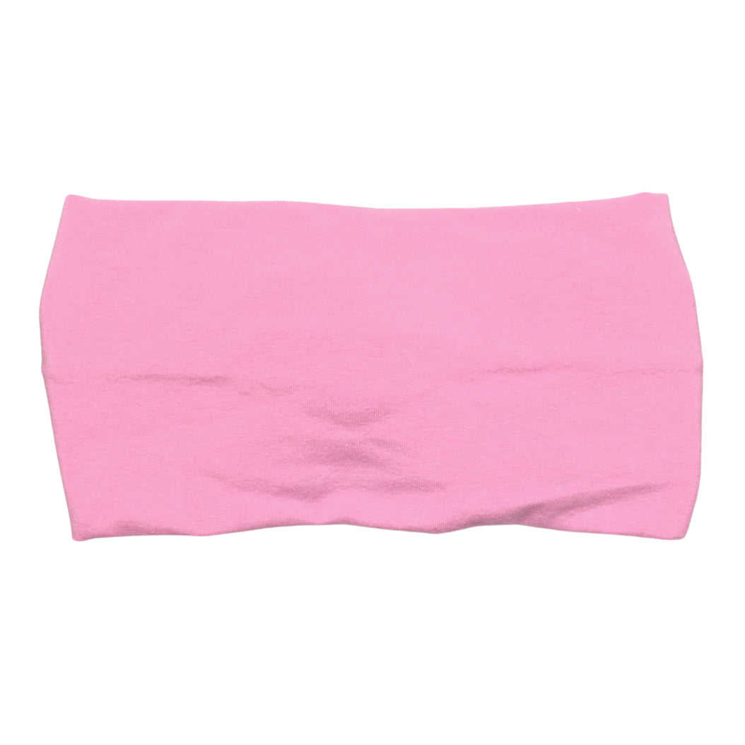 Wide Bubblegum Pink Solid Twist Headband, Cotton Spandex