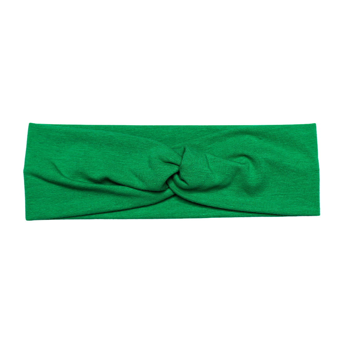 Green Solid Twist Cotton Headband for Women