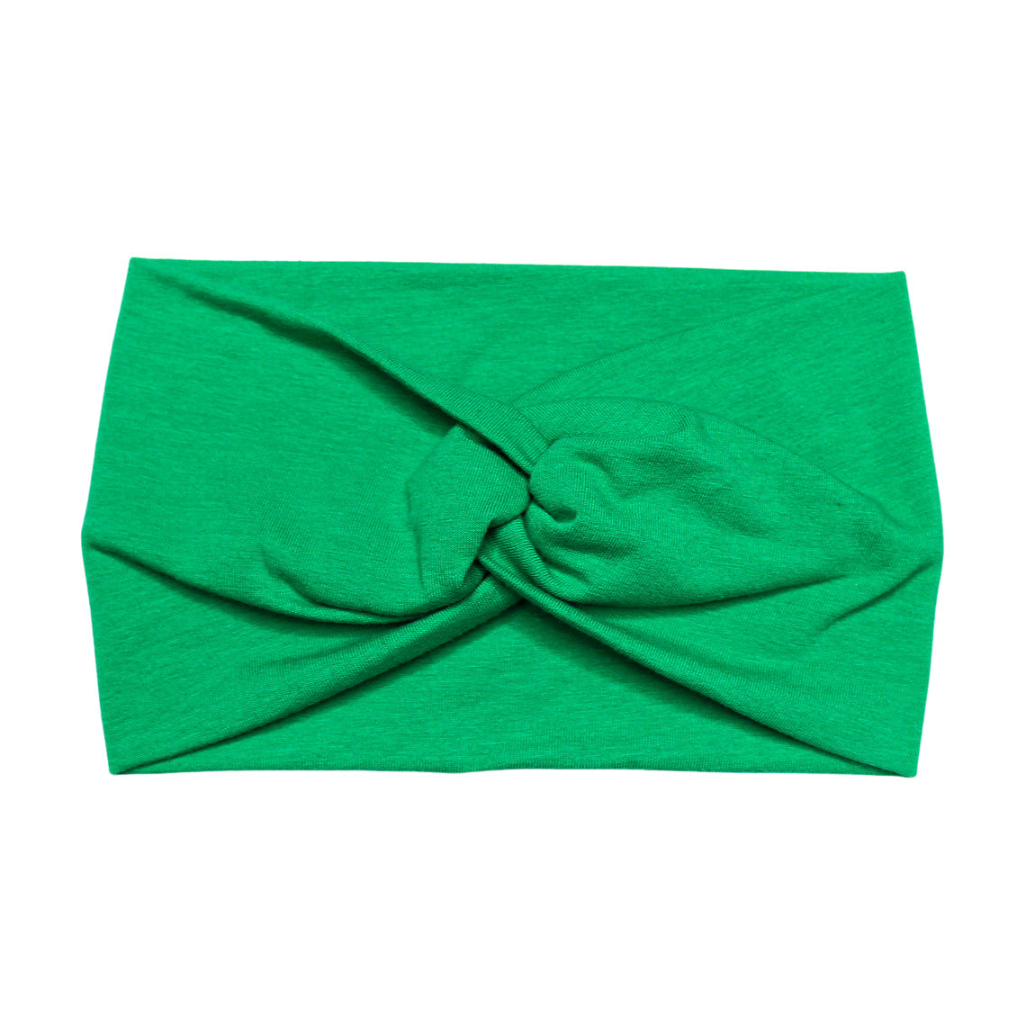 Wide Green Solid Twist Cotton Headband for Women