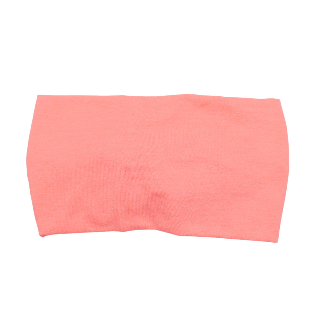 Wide Solid Coral Twist Headband, Cotton Spandex