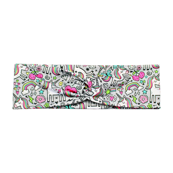 Gray Retro Unicorn Headband