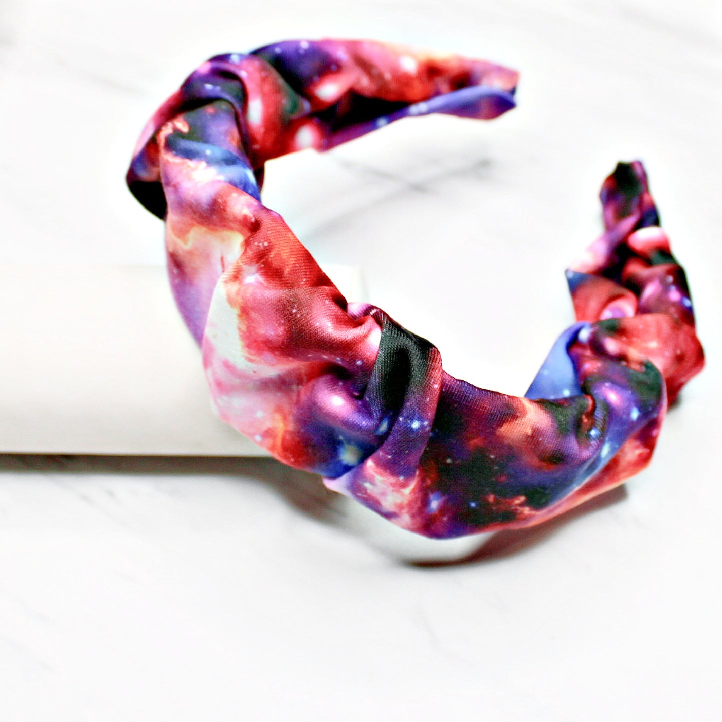 Scrunch Statement Hard Headband, Galaxy Print