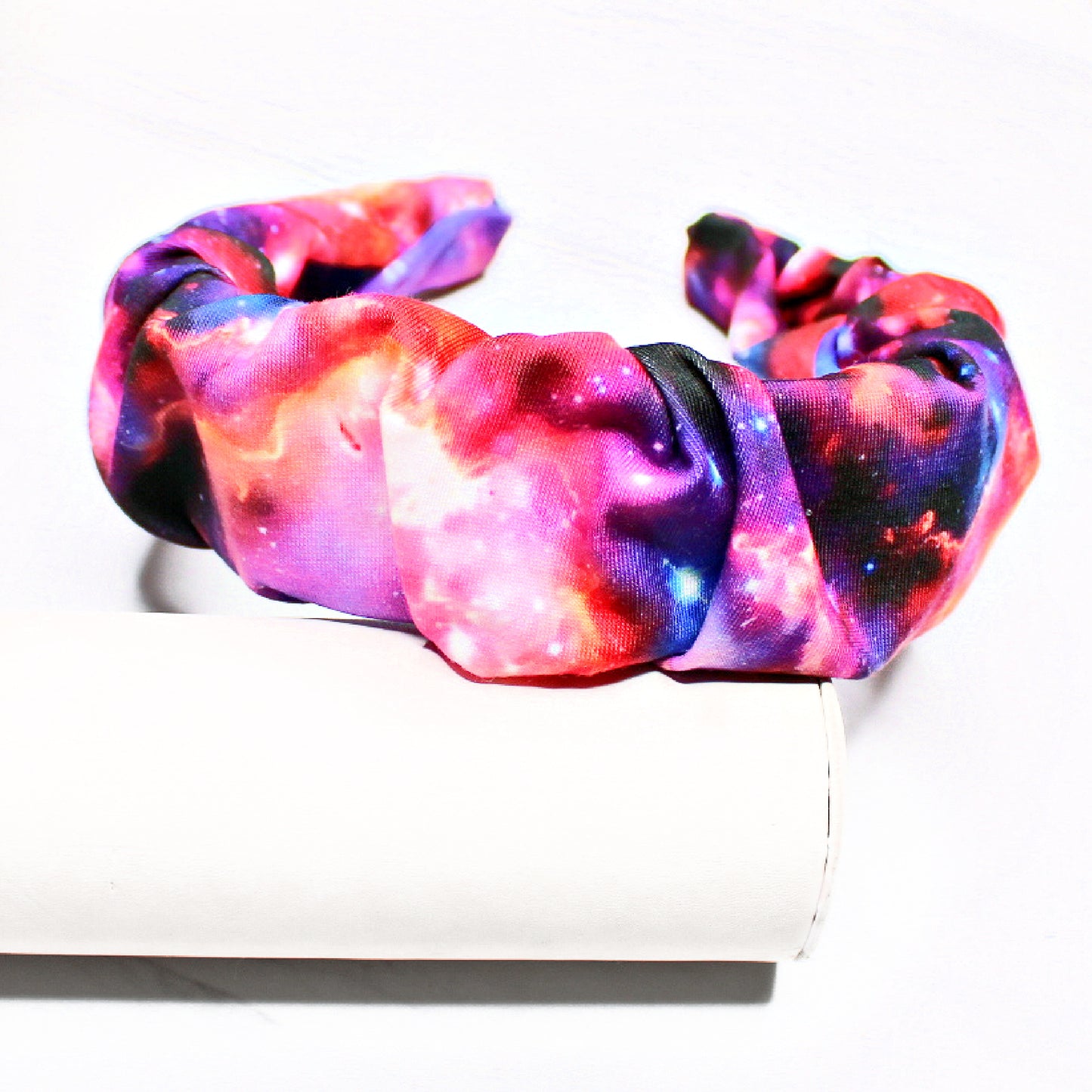 Scrunch Statement Hard Headband, Galaxy Print