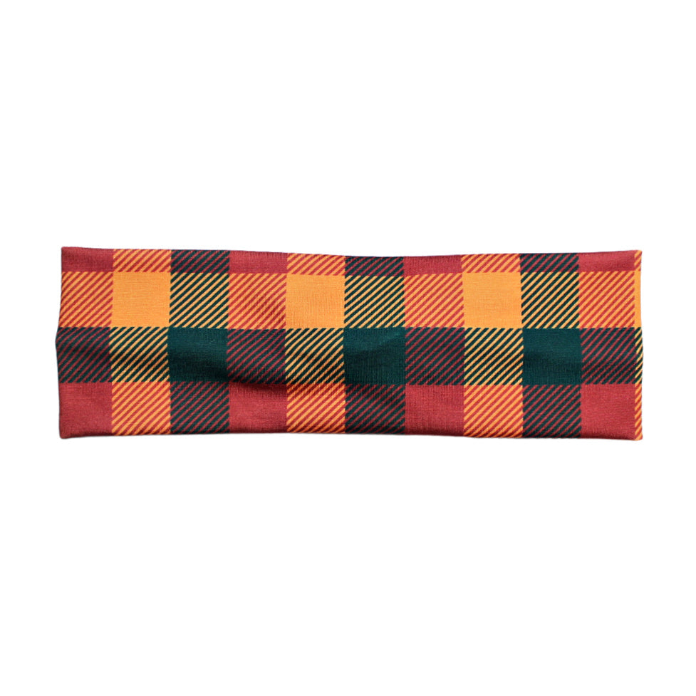 Fall Buffalo Plaid Bow Headband