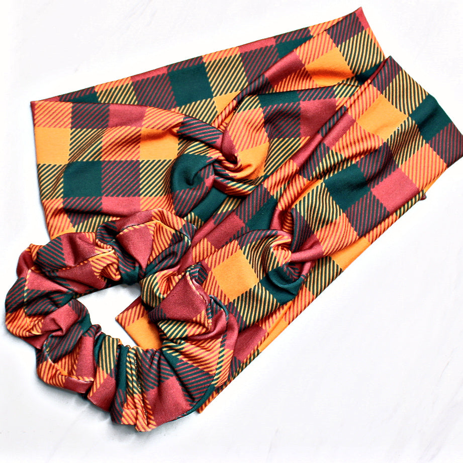 Fall Buffalo Plaid Headband