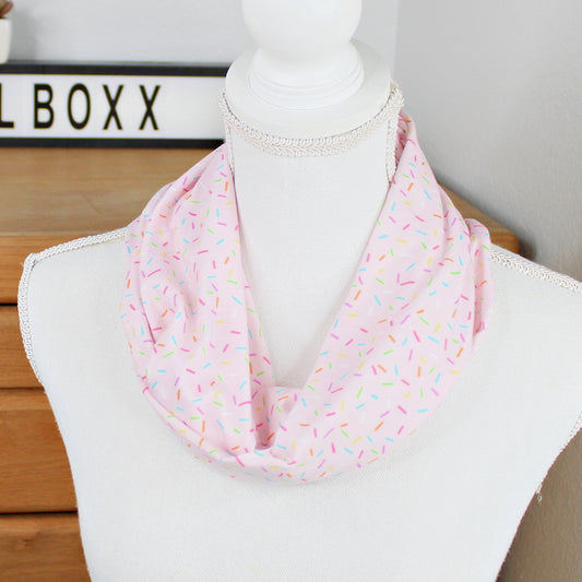 Pink Confetti Sprinkle Skinny Infinity Scarf