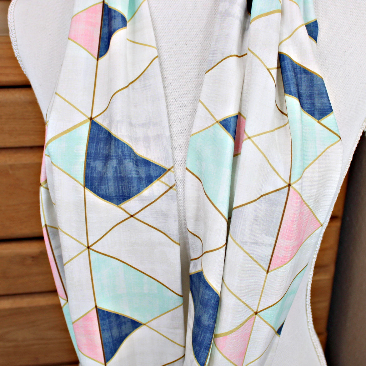 Pastel Geometric Infinity Scarf