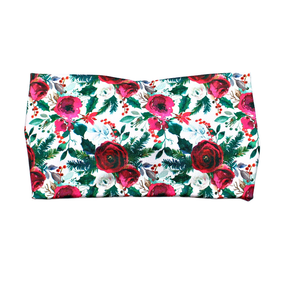 Wide Christmas Roses Headband