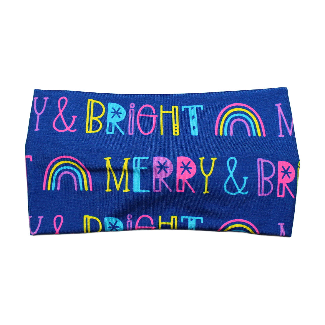 Wide Merry and Bright Christmas Headband