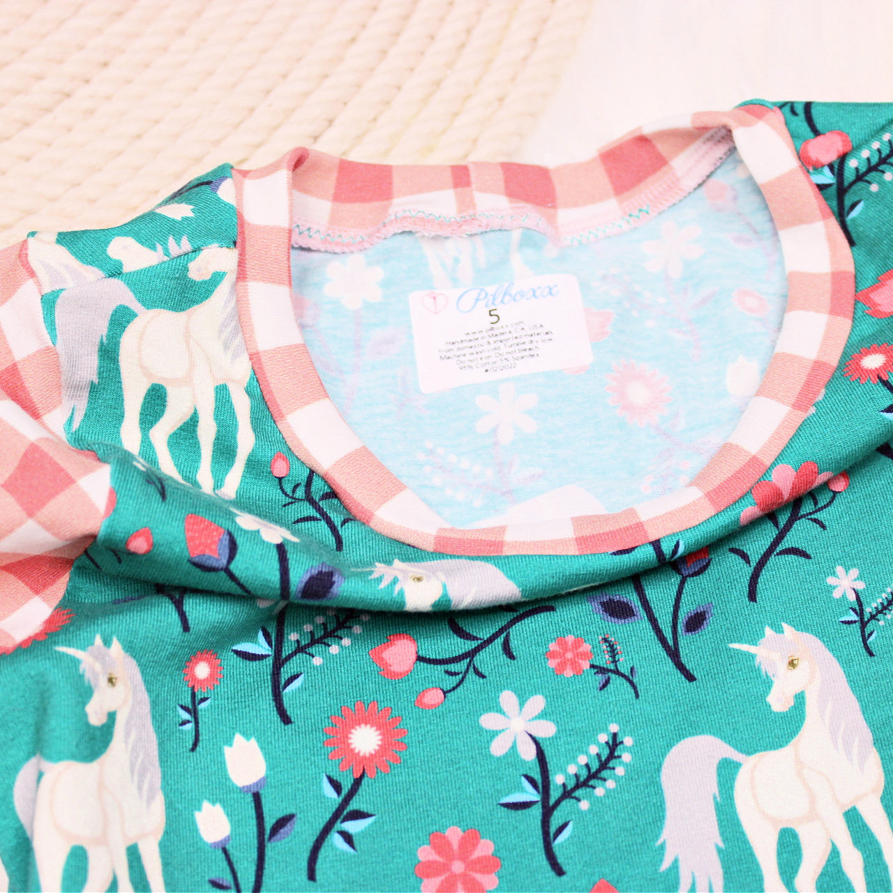 Size 5 Unicorn Peplum Ruffle Shirt for Girls, One of a Kind
