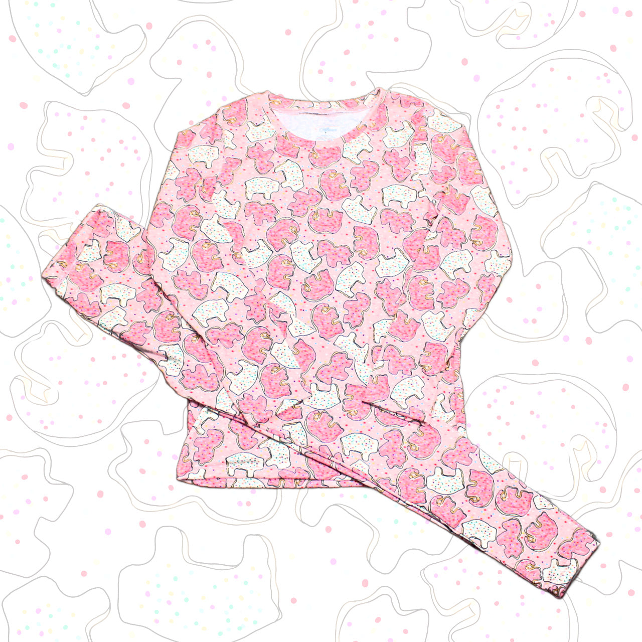 Custom Animal Cookie Pajama Top for Girls