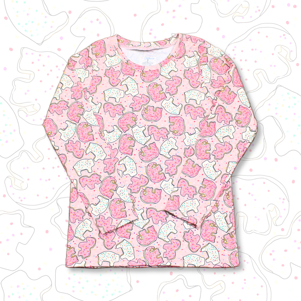 Custom Animal Cookie Pajama Top for Girls