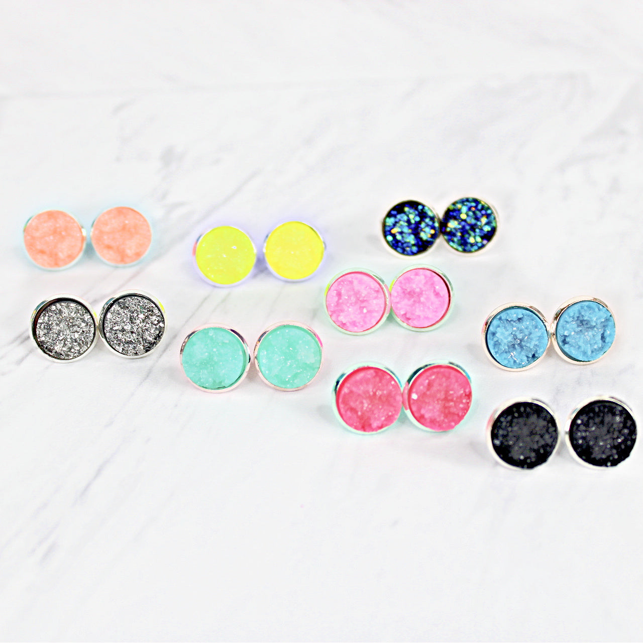 12mm Druzy Stud Earrings