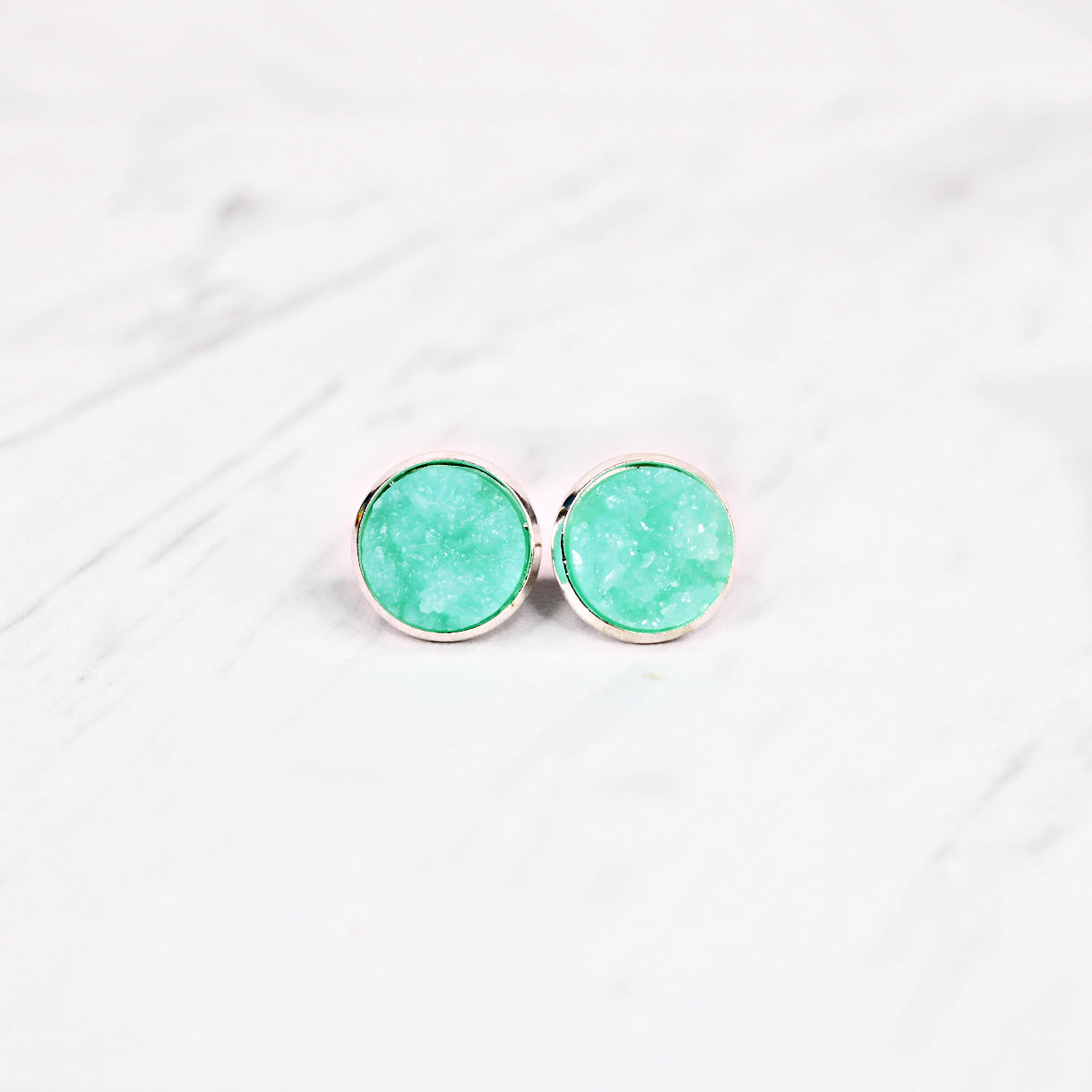 12mm Druzy Stud Earrings