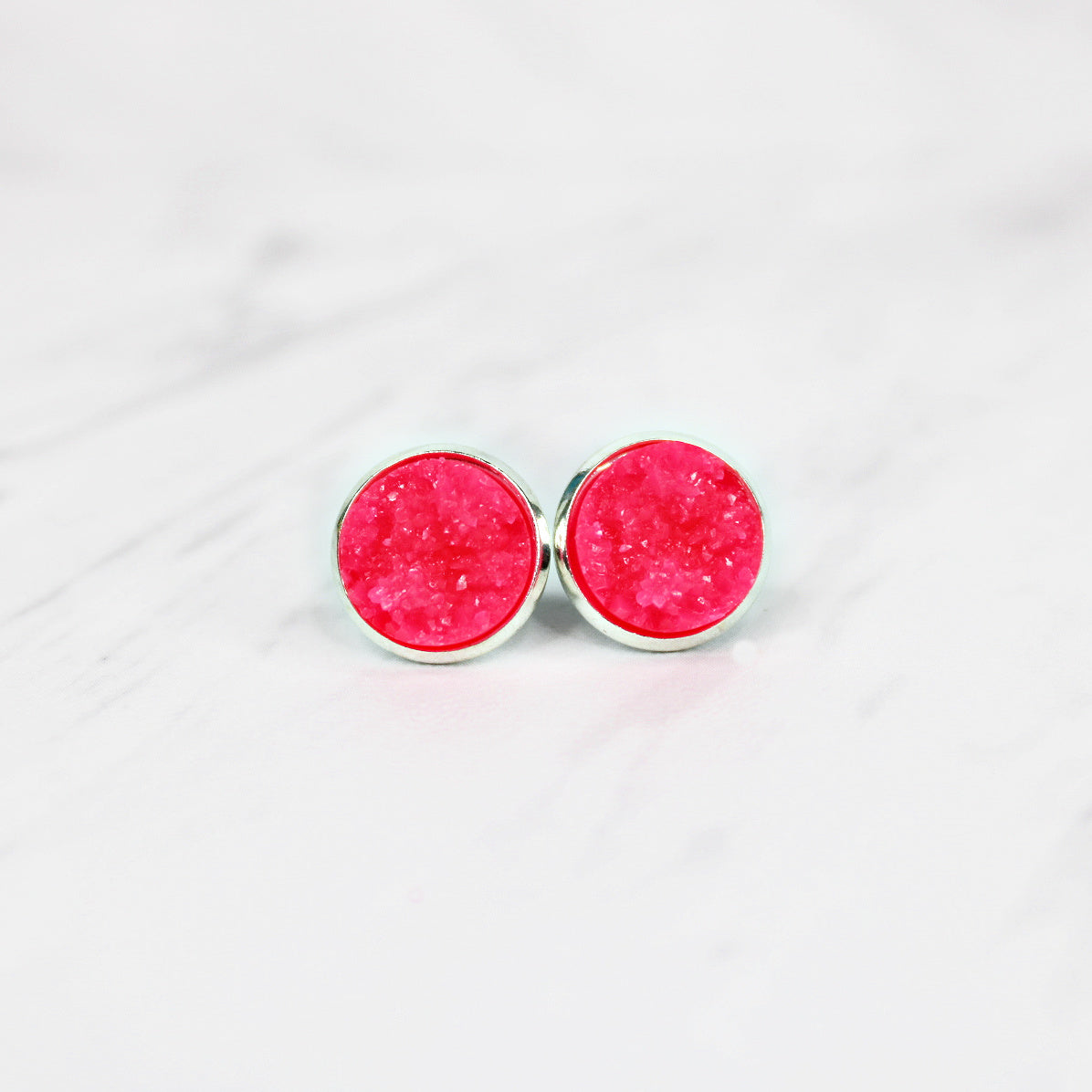 12mm Druzy Stud Earrings