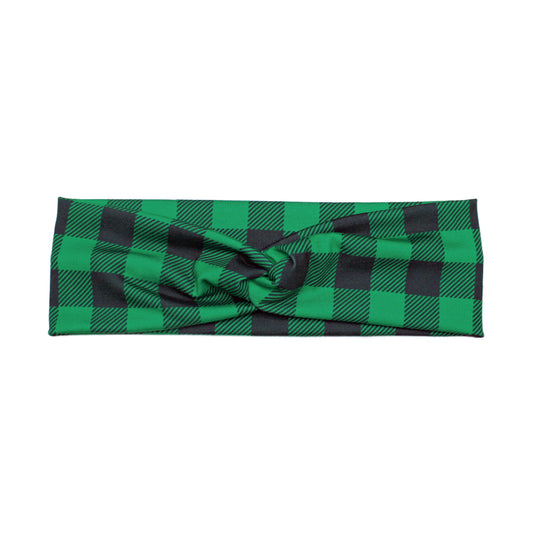 Green and Black Buffalo Plaid Headband