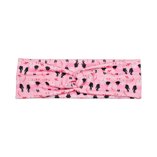 Pink Valentine Labrador Dog Print Headband