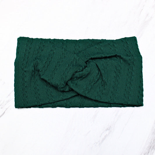 Hunter Green Cable Knit Headband