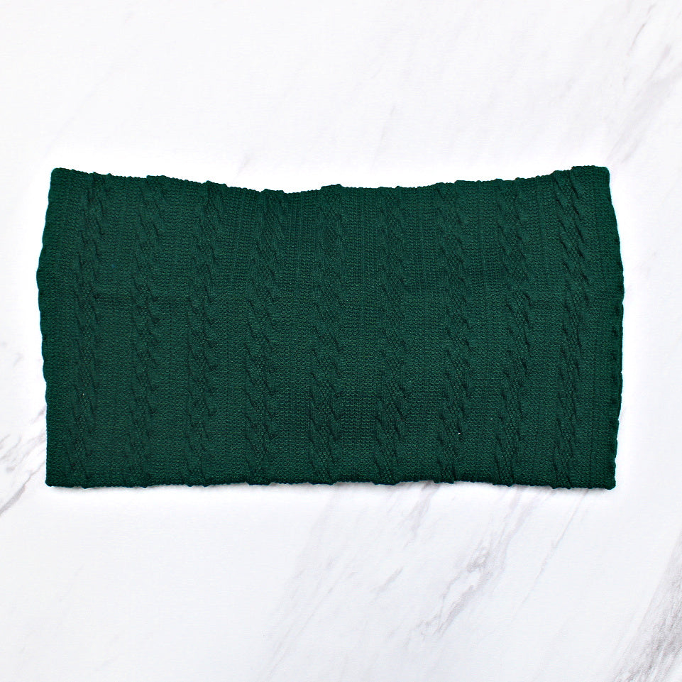 Hunter Green Cable Knit Headband