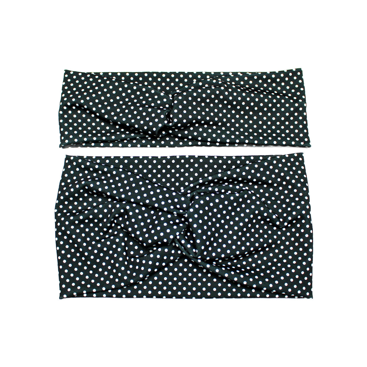 Wide Black and White Small Polka Dot Headband