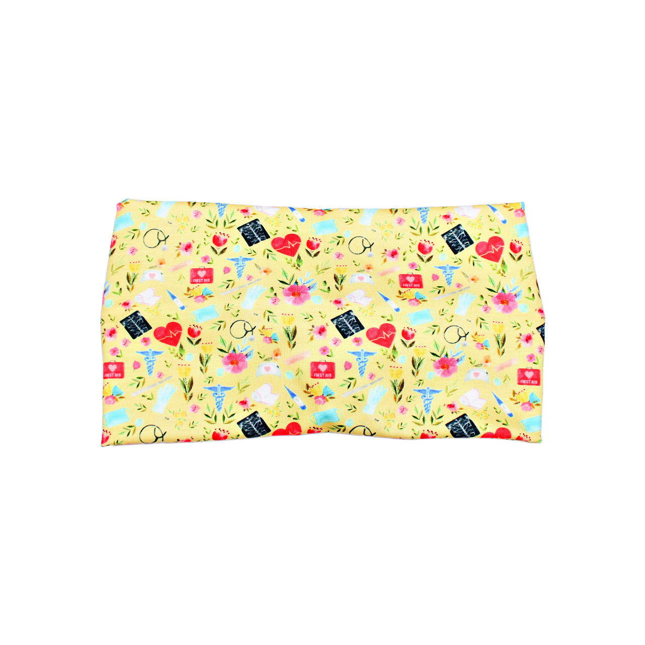 Yellow Nurse Print Headbands for Women