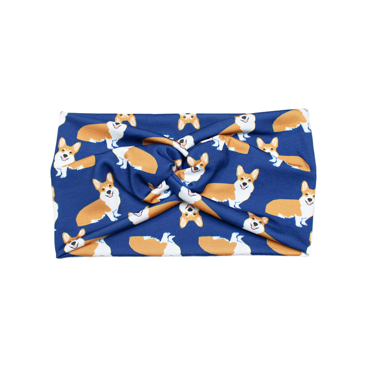 Wide Corgi Dog Print Headband