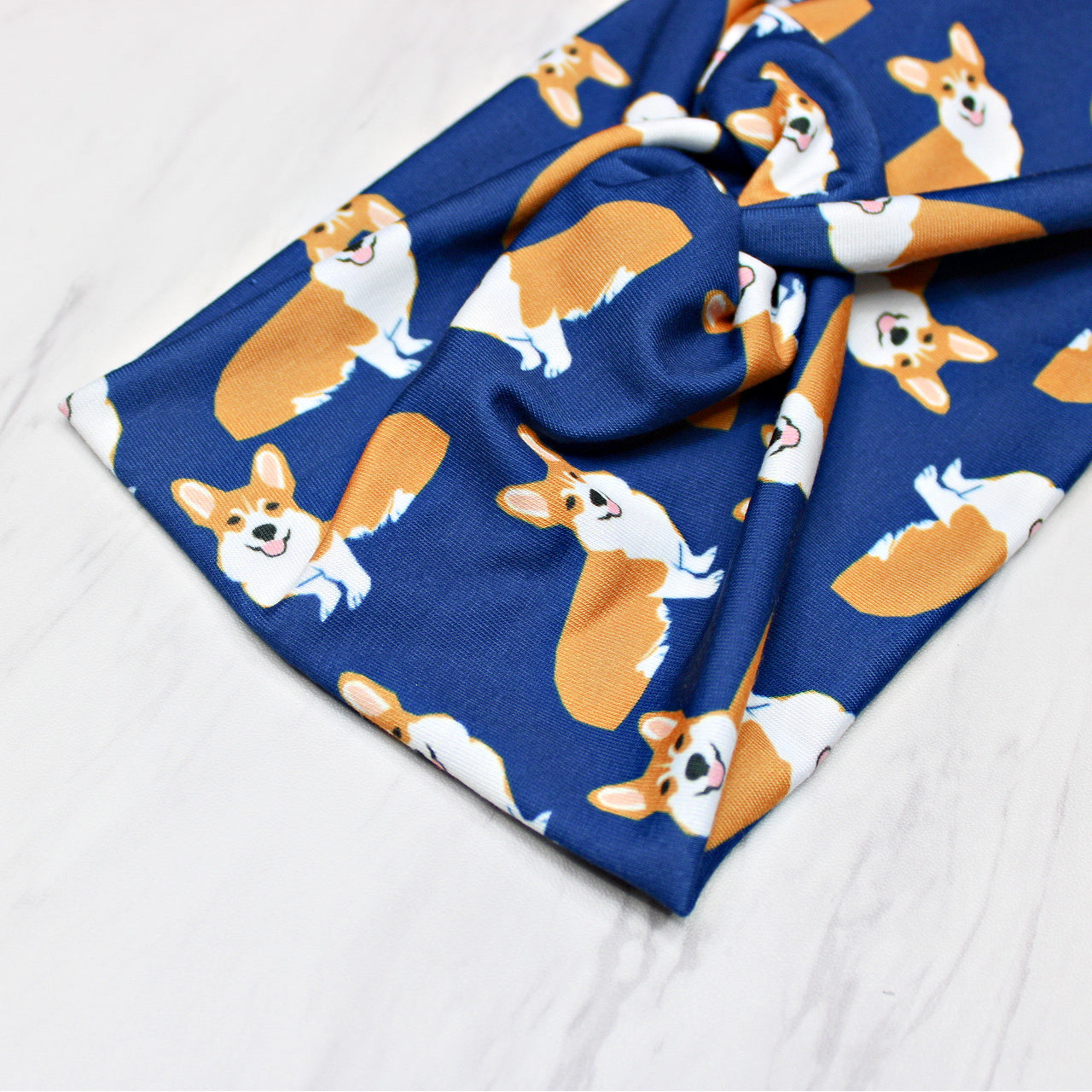 Wide Corgi Dog Print Headband