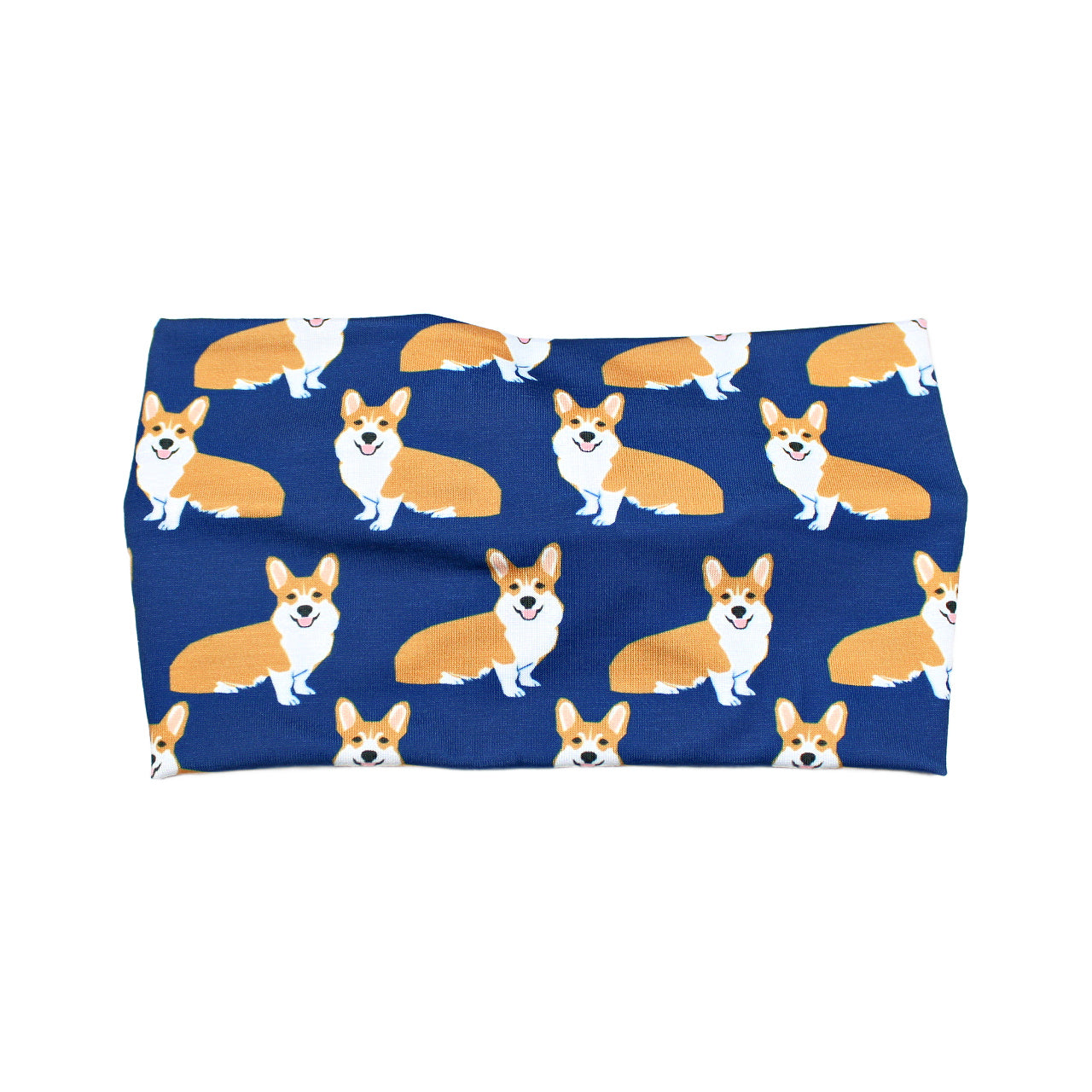 Wide Corgi Dog Print Headband