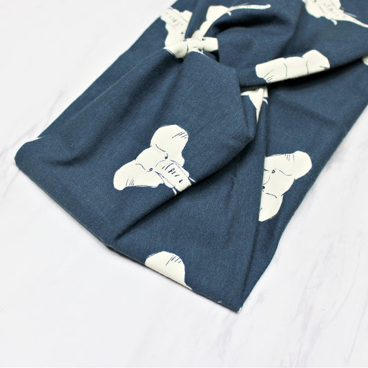 Wide Elephant Headband, Cotton Spandex